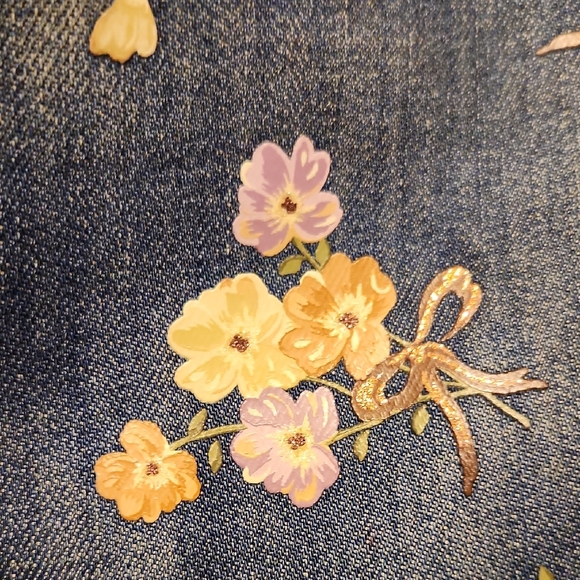 Coach Hallie Denim Shouldet Bag With Painted Floral - Picture 4 of 16